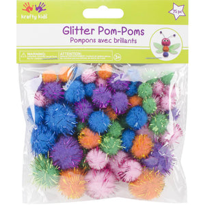 Glitter pom-poms in package