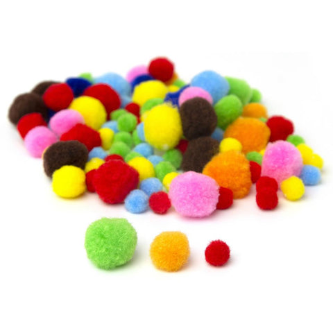 Side view of pom-poms