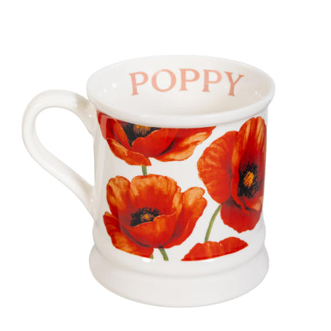 poppy, Cottage Garden Ceramic Coffee Cup with Gift Box, 14 oz CO