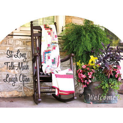 Spring & Summer Outdoor Decor Plaque Porch Rocker with Quilt