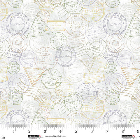 postage toss, Air Mail Collection Cotton Fabric