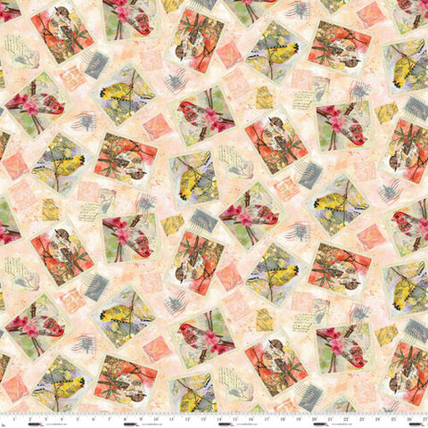 postcard toss, Air Mail Collection Cotton Fabric