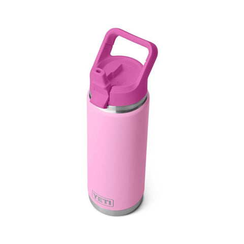 Yeti Rambler 26 oz Water Bottle with Straw Cap in power pink & wildflower