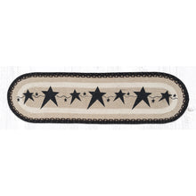 Primitive black star table runner