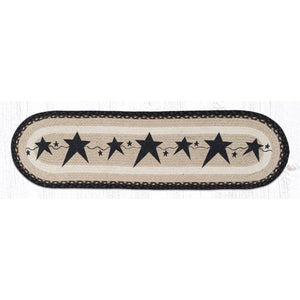 Primitive black star table runner