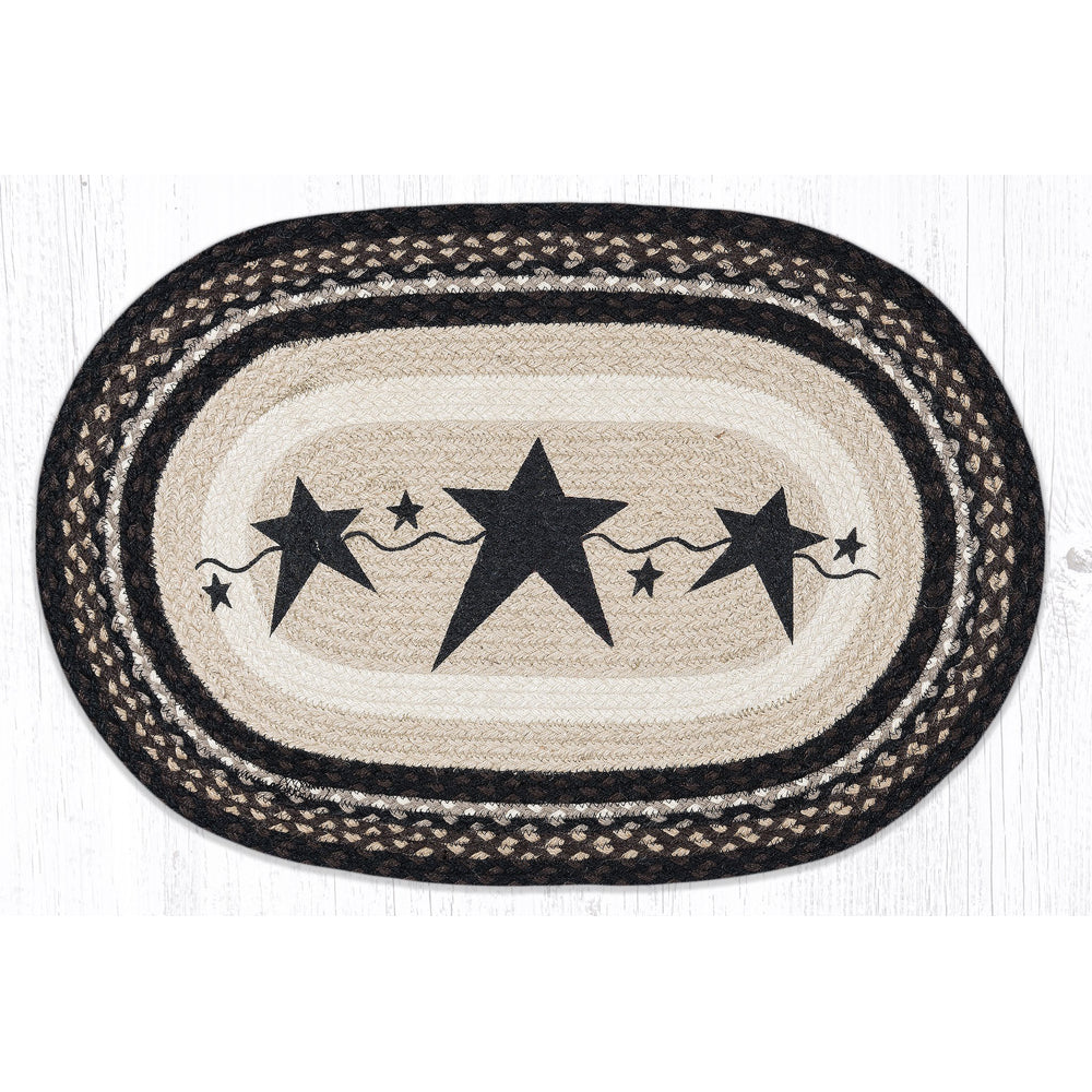 Black star primitive rug
