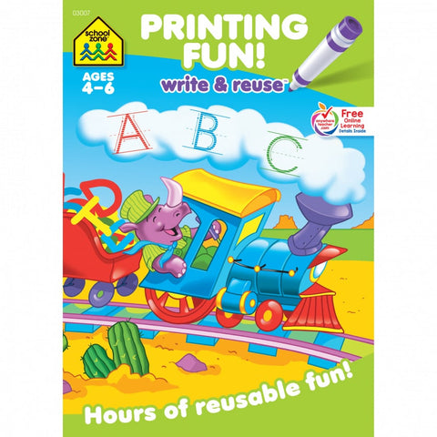 Printing fun reusable workbook