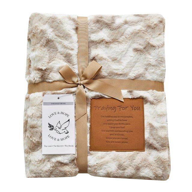 Praying for You Faux Fur Patch Throw Blanket PT23007