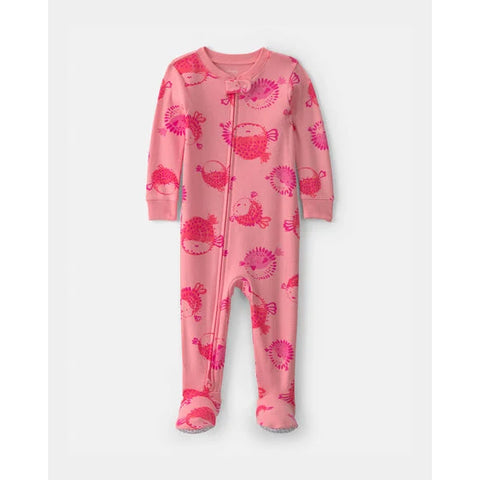 pufferfish, Baby Girls' Footless Pajamas 1V
