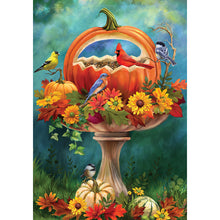 Fall & Winter Garden Flags pumpkin feeder