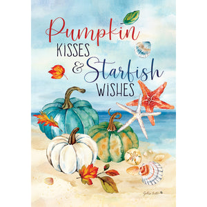 Fall & Winter Garden Flags pumpkin kisses