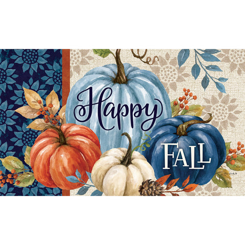 Custom Decor floor mat showing pumpkin blues