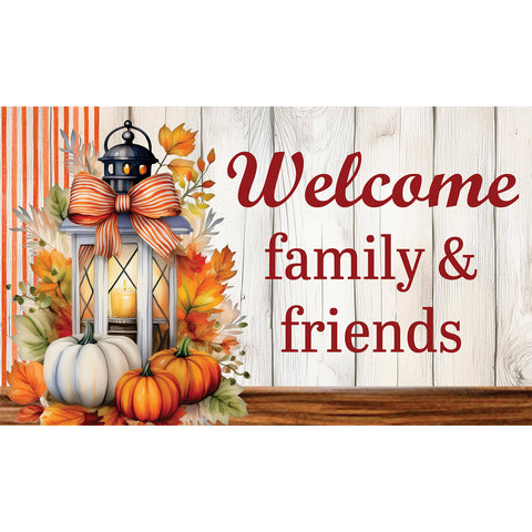 Custom Decor floor mat showing pumpkin lantern