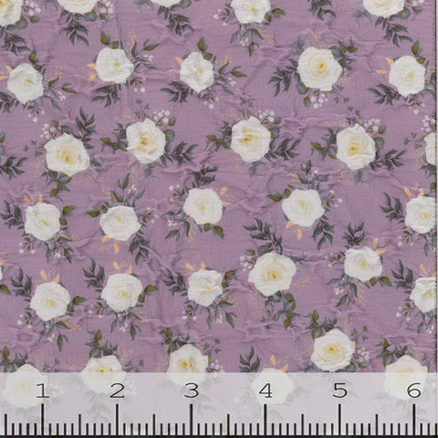 purple, Floral Polyester Dress Fabric 00009-3