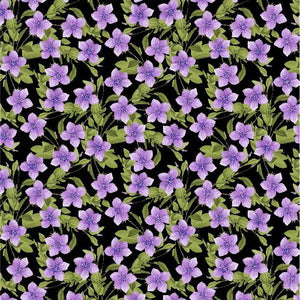 In Bloom Collection Small Floral Cotton Fabric purple