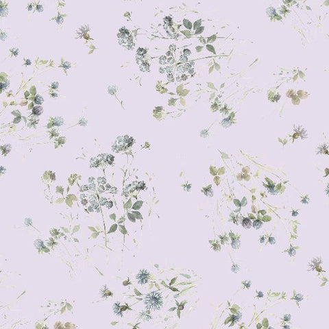 Au Naturel Collection Large Floral Cotton Fabric 17817 purple background 