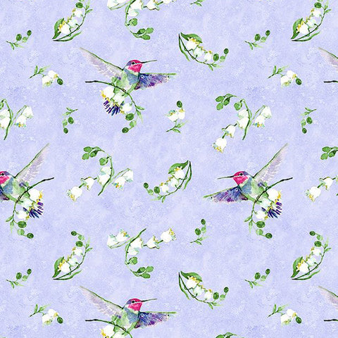 purple, Floral Flutter Collection Lily of the Valley Cotton Fabric 39912