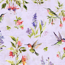 Hummingbird Floral Collection Hummingbird and Floral All Over Cotton Fabric 3023-39829 purple
