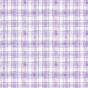 Hummingbird Floral Collection Plaid Cotton Fabric 3023-39832 purple