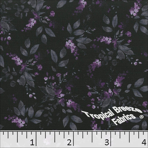Purpleplum, Crinkle Crepe Print Polyester Fabric 04942