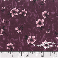 Floral Koshibo Print Polyester Dress Fabric 048422 purpleplum