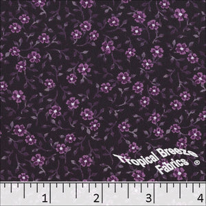 Koshibo Floral Print Polyester Dress Fabric 048334 purpleplum