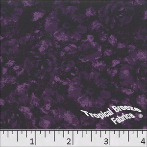 Koshibo Large Floral Print Polyester Fabric 048313 purpleplum
