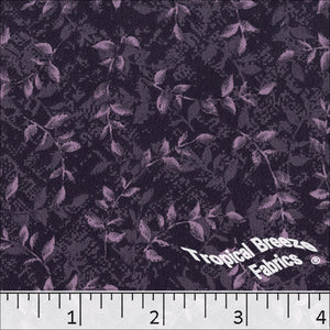 Purpleplum, Koshibo Leaf Print Polyester Fabric 048511