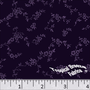 Standard Weave Floral Poly Cotton Fabric 6009 purpleplum