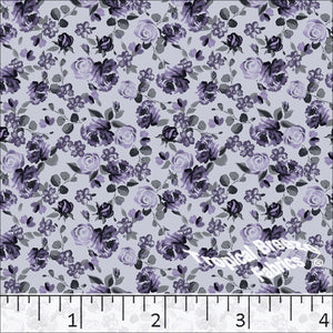 Standard Weave Floral Poly Cotton Fabric 6109 purpleplum