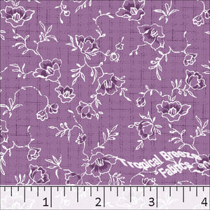 Standard Weave Floral Print Poly Cotton Dress Fabric 6077 purpleplum