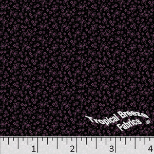 Standard Weave Tiny Floral Print Poly Cotton Fabric 6073 purpleplum