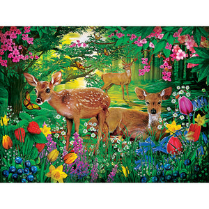 Fawns in garden puzzle