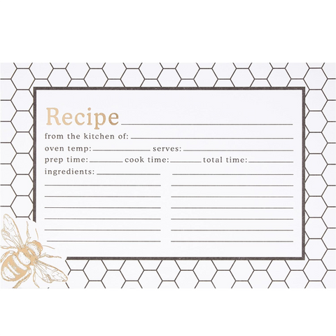Honeycomb Hive Recipe Cards Q12-25361