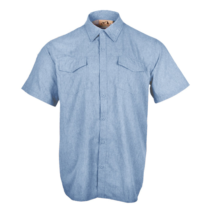 Blue Men's Airflow Quick Dry Short-Sleeve Shirt QD-4730-BL