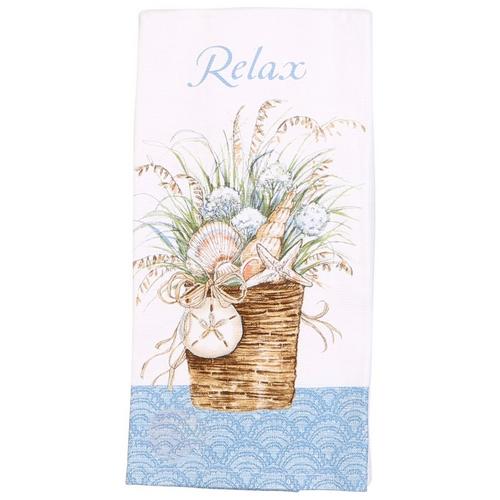 Set of 2 CORAL REEF Seahorse Terry Kitchen Towels by Kay Dee