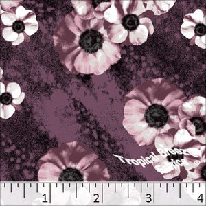 Standard Weave Large Floral Print Poly Cotton Fabric 6019 raspberry