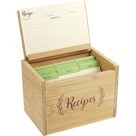Inside of Recipe box
