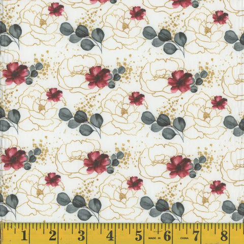 red, Victoria Wavy Crepe Polyester Fabric 1370