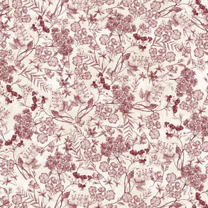 Proud Rooster Collection Floral Toile Cotton Fabric red