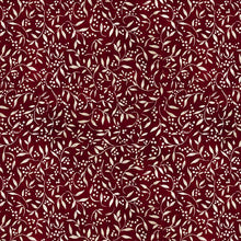 Proud Rooster Collection Leaf and Berries Toss Cotton Fabric red