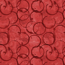 Coffee Always Collection Rings Cotton Fabric red