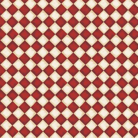 Coffee Always Collection Checks Cotton Fabric red