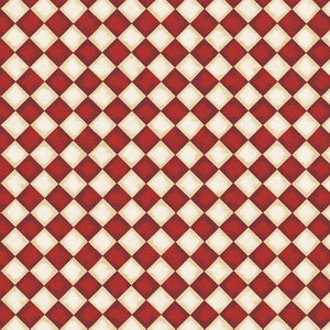 Coffee Always Collection Checks Cotton Fabric red
