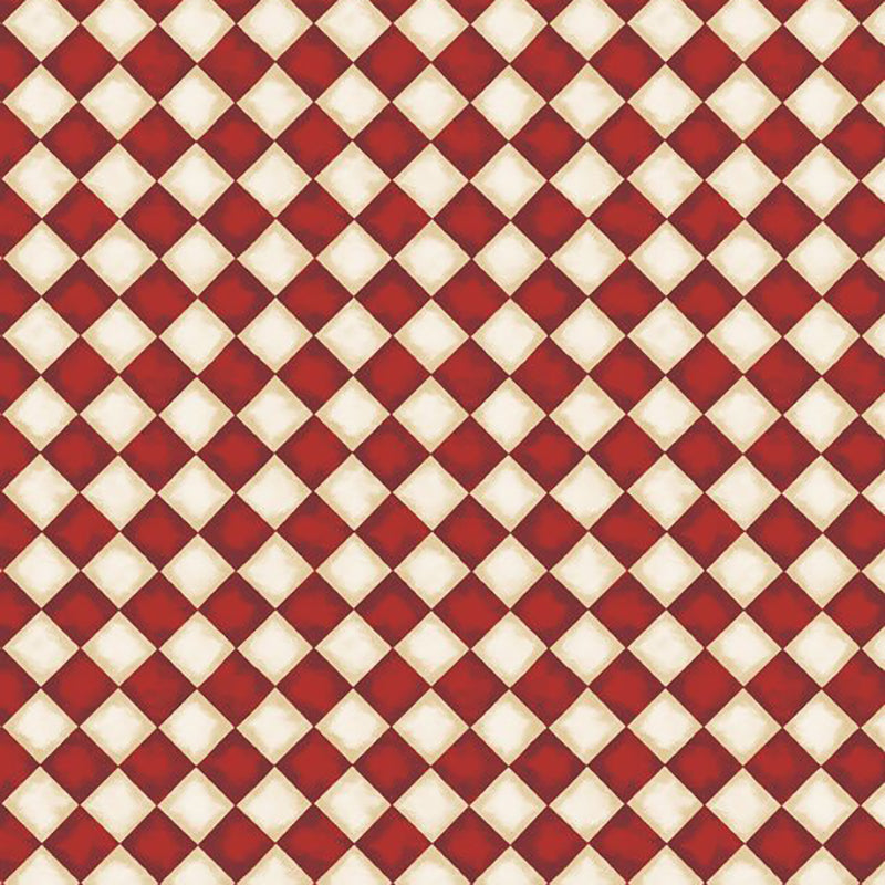 Coffee Always Collection Checks Cotton Fabric red