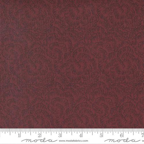 Daffodils and Dragonflies Collection Fern Cotton Fabric 9708 red