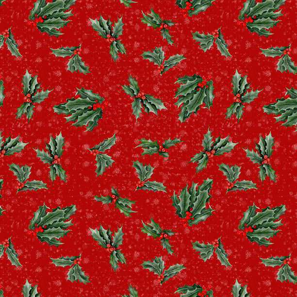 Country Cardinals Collection Holly Cotton Fabric 20056 red