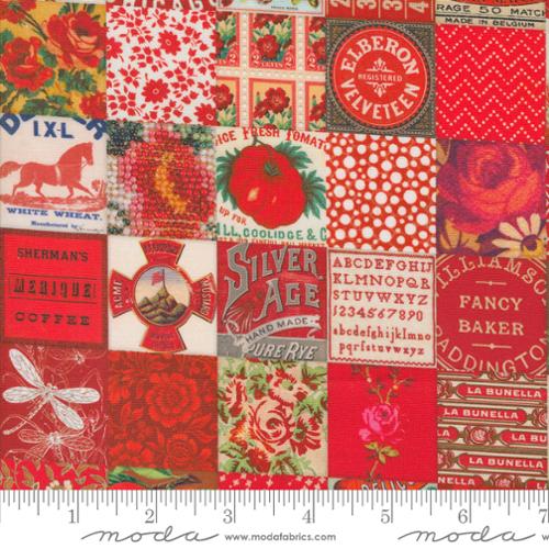 Curated in Color Collection Small Patchwork Cotton Fabric 7461 red