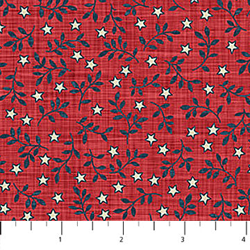 red, Farmhouse Sampler Collection Star Cotton Fabric 28608