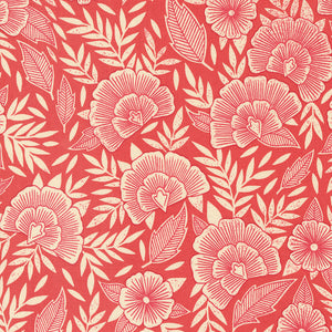 Flower Press Collection Scatter Florals Cotton Fabric 3301 red